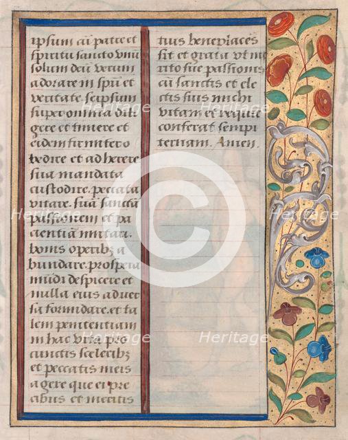 Leaf from a Book of Hours: Text with Illustrated Border (verso), c. 1510. Creator: Unknown.