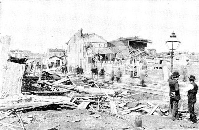 The Cyclone at Louisville, Kentucky, United States: Fifteenth Street: looking north, 1890. Creator: Unknown.