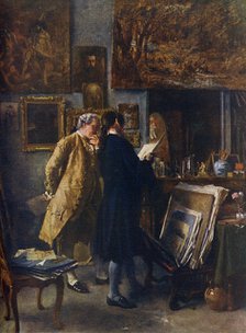 'An Artist showing his Work', c1850, (1912).Artist: Jean Louis Ernest Meissonier