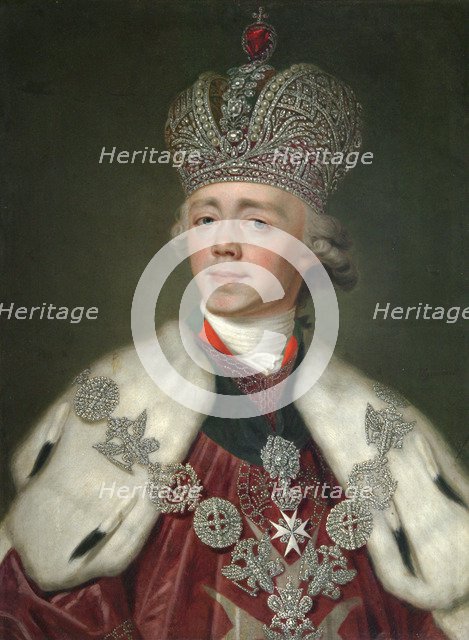 Portrait of the Emperor Paul I of Russia', (1754-1801), 1799-1800. Creator: Borovikovsky, Vladimir Lukich (1757-1825).