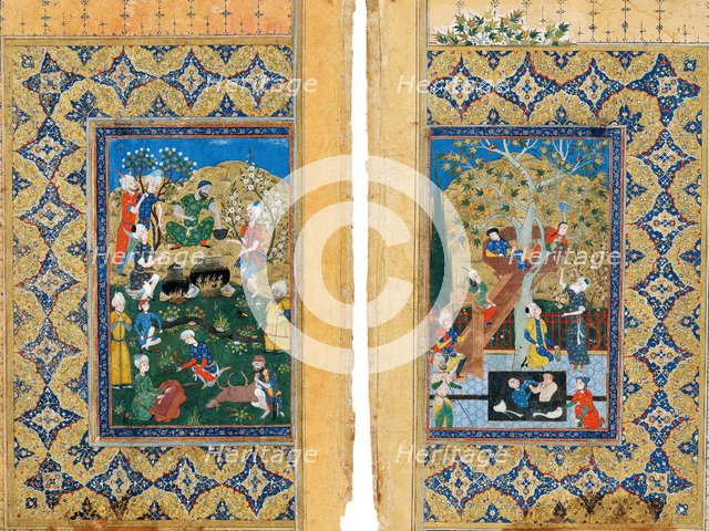 Picnic. Miniature from Yusuf and Zalikha (Legend of Joseph and Potiphar's Wife) by Jami. Artist: Iranian master  
