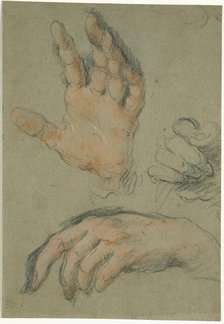Study of Three Hands, between 1625 and 1630. Creator: Bernardo Strozzi.