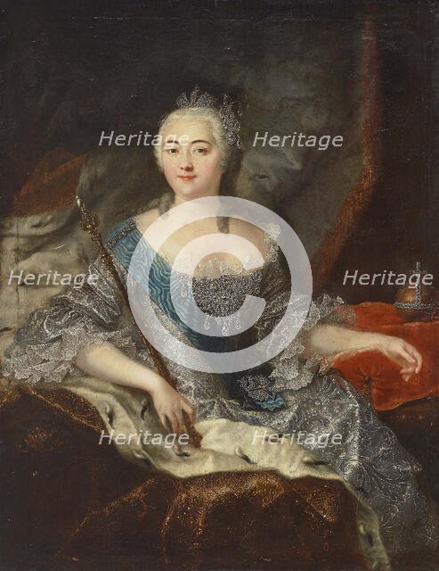 Portrait of Empress Elizabeth of Russia (1709-1762), 1740s. Creator: Grooth, Georg-Christoph (1716-1749).