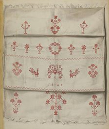 Pa. German Linen Towel, c. 1937. Creator: Frances Lichten.