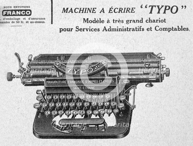 'Typo', typewriter advertisement, 20th century. Artist: Unknown