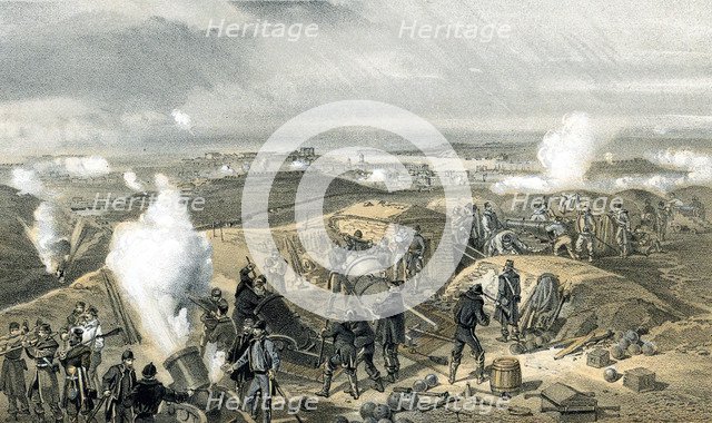 'A Hot Day in the Batteries', Crimean War, 1853-1856. Artist: Unknown