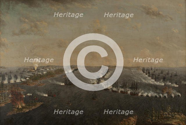 First Russo-Swedish Battle of Rochensalm on August 24, 1789, c. 1790. Creator: Schoultz, Johan Tietrich (1754-1807).