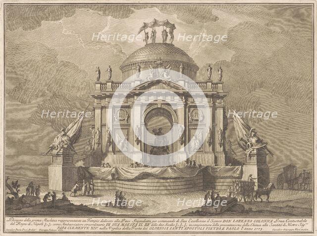 The Prima Macchina for the Chinea of 1773: The Temple of Peace, 1773. Creator: Giuseppe Vasi.
