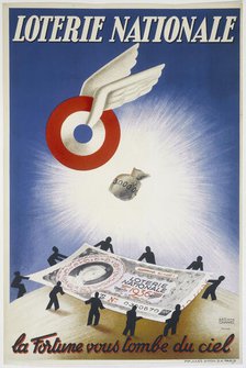National Lottery. La Fortune vous tombe du ciel, 1936. Creator: Unknown artist.