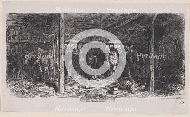 December from Album of Rustic Subjects, 1859. Creator: Charles Emile Jacque.