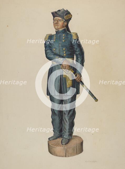 Carved Figure, c. 1940. Creator: Raymond Chard.