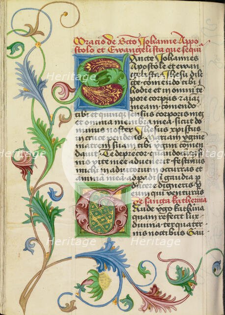 Decorated Initial S; Prayer Book; Decorated Initial G, about 1470-1480. Creator: Workshop of Valentine Noh.