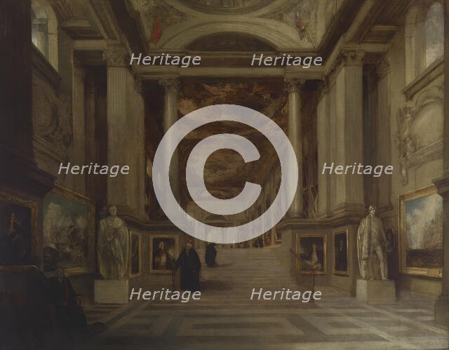Interior of the Painted Hall, Greenwich Hospital, 1830. Creator: John Scarlett Davis.