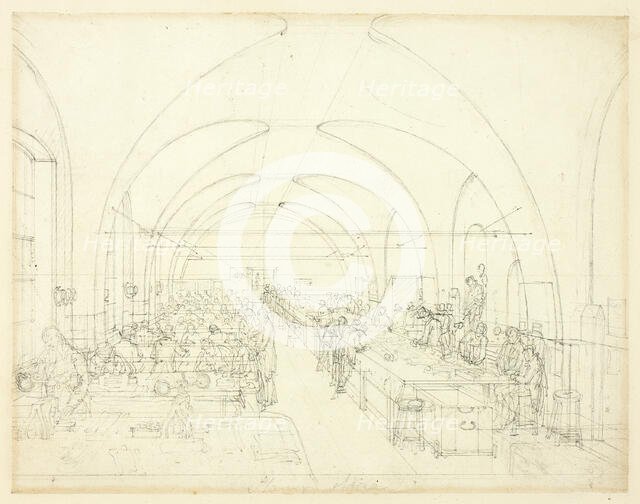 Study for Stamp Office, from Microcosm of London, c. 1809. Creator: Augustus Charles Pugin.