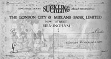 'A Symbolical Cheque Design', 1917. Artist: London City & Midland Bank.