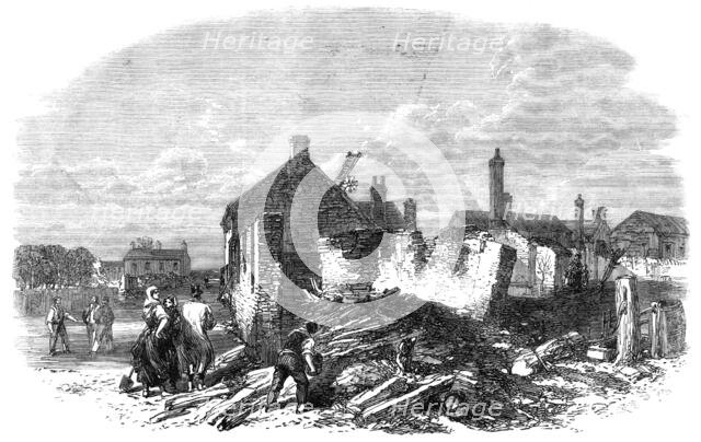 Ruins of the village of Billinghay, Lincolnshire, after the late fire, 1864. Creator: Unknown.