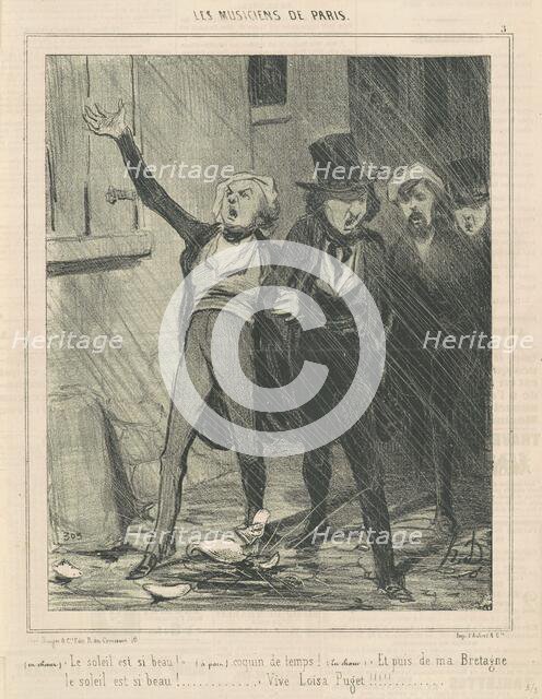 En choeur. Le soleil est si beau ..., 19th century. Creator: Honore Daumier.