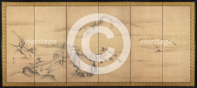 Eight Views of the Xiao and Xiang Rivers, 1700s. Creator: Watanabe Shik? (Japanese, 1683-1755).