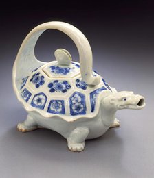 Sencha Teapot in the Form of a Long-Tailed Turtle; Clam Knop, 19th century. Creator: Unknown.