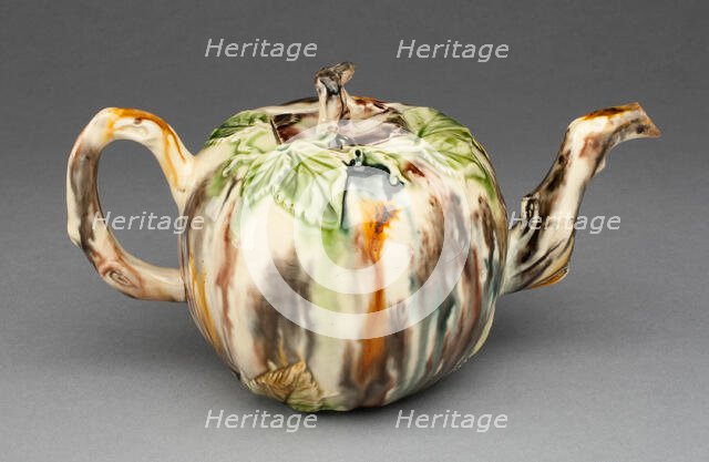 Teapot, Staffordshire, 1760/70. Creator: Staffordshire Potteries.