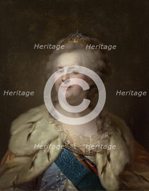 Portrait of Empress Catherine II (1729-1796), 1790s. Creator: Lampi, Johann-Baptist von, the Elder (1751-1830).