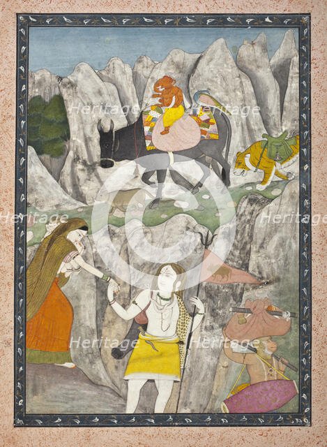 Shiva's Family on the March (image 1 of 6), c1800. Creator: Unknown.