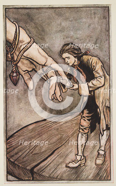 Gulliver Kisses the Queen of Brobdingnagia's Hand, 1909.