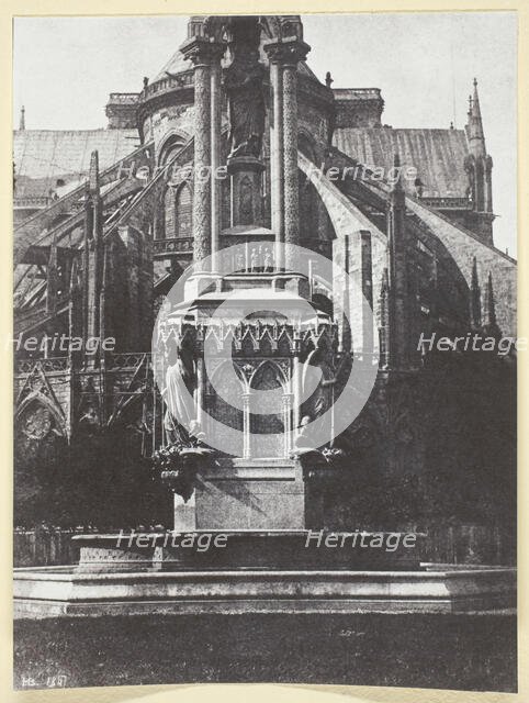 La Fontaine du square de l'Archevêché; Derrière Notre-Dame, 1847, printed 1965. Creator: Hippolyte Bayard.