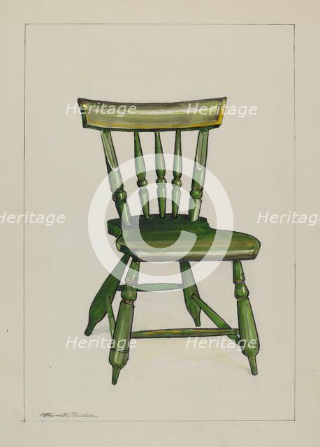 Wooden Chair, c. 1937. Creator: Florence Truelson.