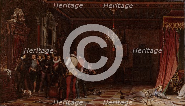 The assassination of the Duke of Guise at the château of Blois in 1588, 1834. Artist: Delaroche, Paul Hippolyte (1797-1856)