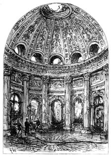 The Royal Palace of Laeken, Brussels, destroyed by fire: the Vestibule, 1890. Creator: Unknown.