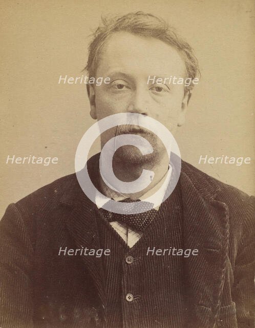 Hébert. Georges, Henri. 27 (ou 29) ans, né à Bayeux (Calvados). Menuisier. Anarchiste. 23/..., 1892. Creator: Alphonse Bertillon.