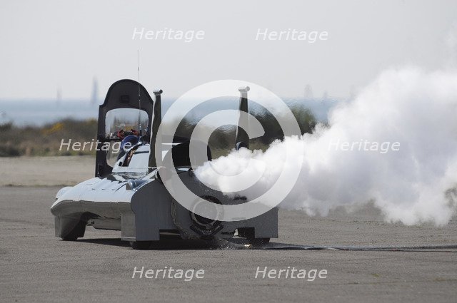 British Steam Car Challenge testing at Thorney Island Artist: Unknown.