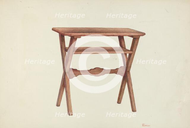 Wooden Table, c. 1953. Creator: Hal Blakeley.
