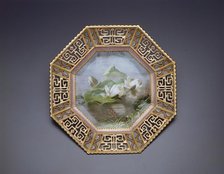 Plate with Water Lilies, East Stoke, c. 1885. Creator: Copeland Porcelain Factory.