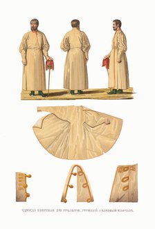 Boyar Clothing of the XVII century. Morning Silk Caftan. From the Antiquities of the Russian State,  Creator: Solntsev, Fyodor Grigoryevich (1801-1892).