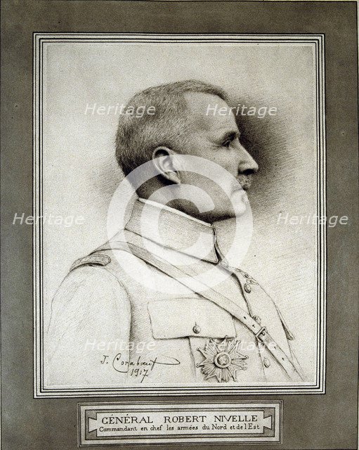 Robert Neville (1856-1924), French general, engraving in 'La Ilustración' 1917.
