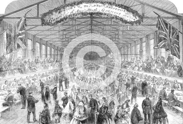 Banquet to the Fusilier Guards and others of Her Majesty's Troops, 1000 in number, at St..., 1862. Creator: Unknown.