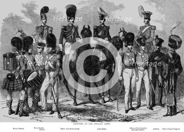 'Uniforms of the English Army', 1854. Creator: Unknown.
