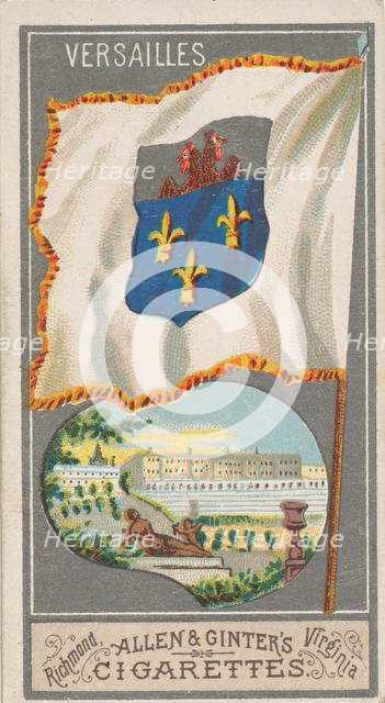 Versailles, from the City Flags series (N6) for Allen & Ginter Cigarettes Brands, 1887. Creator: Allen & Ginter.