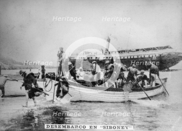 Landing in Siboney, (1898), 1920s Artist: Unknown