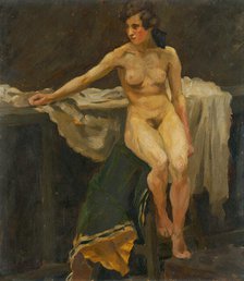 Study of Female Nude, around 1921. Creator: Stefan Polkorab.