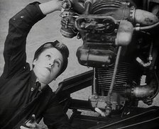 A Woman Working on an Aeroplane Engine, 1942. Creator: British Pathe Ltd.