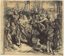 Street Fight [recto], 1907. Creator: George Wesley Bellows.