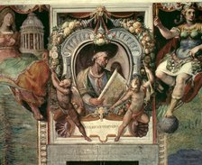 Amerigo Vespucci (1454-1512), Italian geographer and navigator, portrait in the Hall of the Palaz…