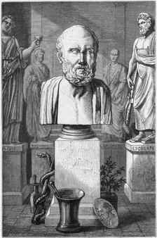 Hippocrates of Cos, Ancient Greek physician, 1866. Artist: Unknown