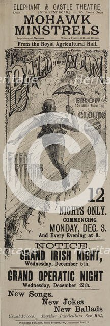 Mohawk Minstrels from the Royal Agricultural Hall, late 19th century.  Creator: Unknown.