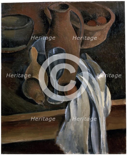 'Still Life with Earthenware Jug and White Napkin', c1912.  Creator: Andre Derain.