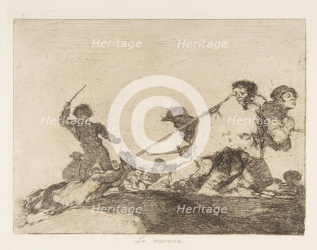 Plate 29 from 'The Disasters of War' (Los Desastres de la Guerra):: 'He ..., 1810 ( published 1863). Creator: Francisco Goya.