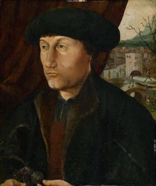 Portrait of a Man with Rosary; Portrait of Man in a Beret, 1520-1530. Creator: Kolinsky Master.